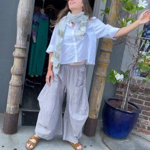 Pinstripe Fashion Pants Green Pink